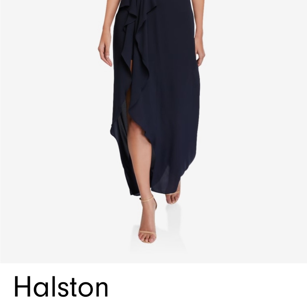 Halston Heritage Dark Blue Maxi Skirt
